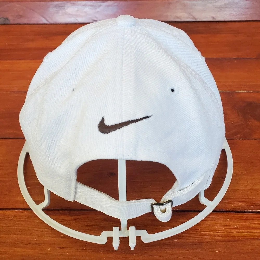 Vintage 90s Nike Tennis Hat Cap Adult Strapback White Embroidered Logo‎ Rare